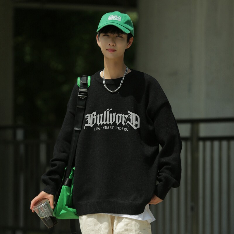MD5532P55潮美式毛衣男秋冬宽松时尚慵懒风痞帅高级感针织衫图片