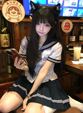 【紫鸢】桔梗原创正版紫色三本水手服收腰显瘦校供长袖jk制服套装