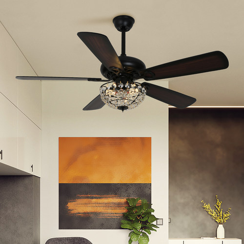 宸居美式复古水晶风扇灯吊扇灯