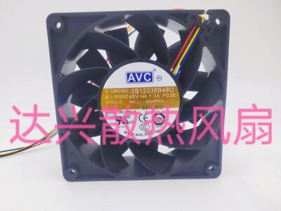 全新AVC 2B12038B48U-P055 DC48V 1.30A 12038 12CM散热风扇