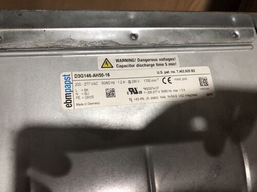 德国D3G146-AH50-16 200-277V 变频器专用鼓风机