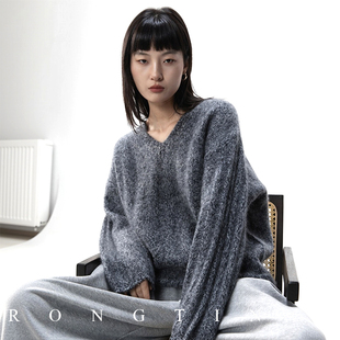 绒汀/定制花纱【梦幻雪绒衫】山羊绒拉绒拉毛+绵羊毛氛围感针织衫