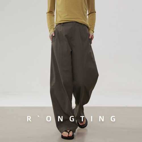 绒汀 RONGTONG 【弧形分割】显瘦香蕉直筒弯刀裤