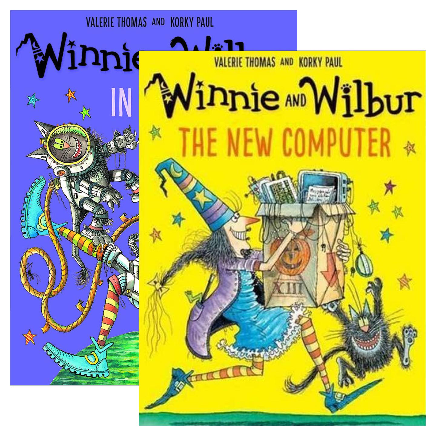 英文原版 Winnie and Wilbur 女巫温妮与黑猫威尔伯 新电脑/在太空 2册 儿童魔法主题绘本 英文版 进口英语原版书籍