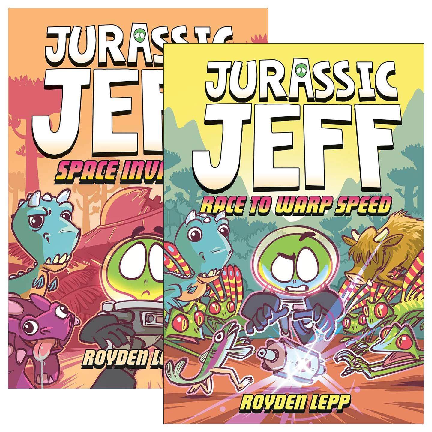 英文原版 Jurassic Jeff 侏罗纪杰夫系列2册 儿童精装全彩科幻漫画 章节桥梁故事书 Royden Lepp 英文版 进口英语原版书籍