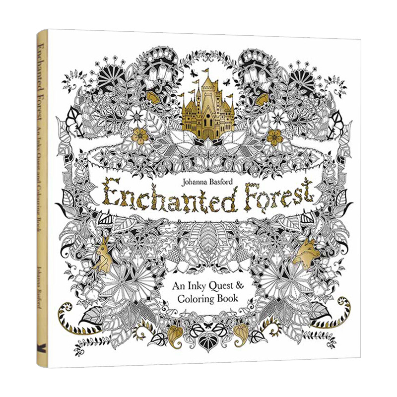 Enchanted Forest 英文原版 魔法森林 减压绘画填色涂鸦书 秘密花园姊妹书