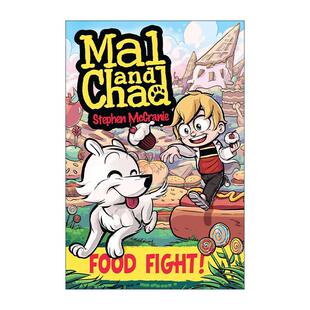 玛尔和查德系列2 Mal Chad 英文版 书籍 英文原版 McCranie Food and 儿童搞笑漫画 食物大战 Fight 进口英语原版 Stephen