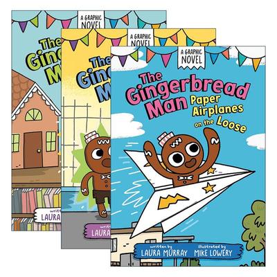 英文原版 The Gingerbread Man Is Loose Graphic Novel 姜饼人系列3册 儿童爆笑漫画图像小说 Laura Murray 英文版 进口原版书籍