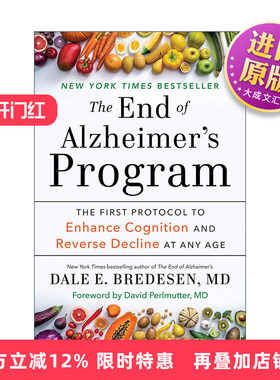 英文原版 The End of Alzheimer's Program终结阿尔茨海默病实操手册 提升认知能力 逆转阿尔茨海默病的首套操作规程Dale Bredesen