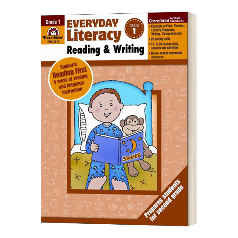 英文原版 Everyday Literacy-Reading and Writing, Grade 1小学者的每日课堂系列阅读与写作幼儿园大班完整版加州教辅