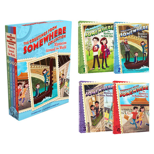 英文原版 儿童冒险推理小说 来自某处的问候4册盒装 The Greetings from Somewhere Collection