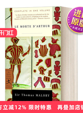 英文原版小说 Le Morte D'Arthur 亚瑟王之死 Thomas Sir Malory托马斯 马洛礼 兰登书屋现代图书馆 英文版 进口英语原版书籍