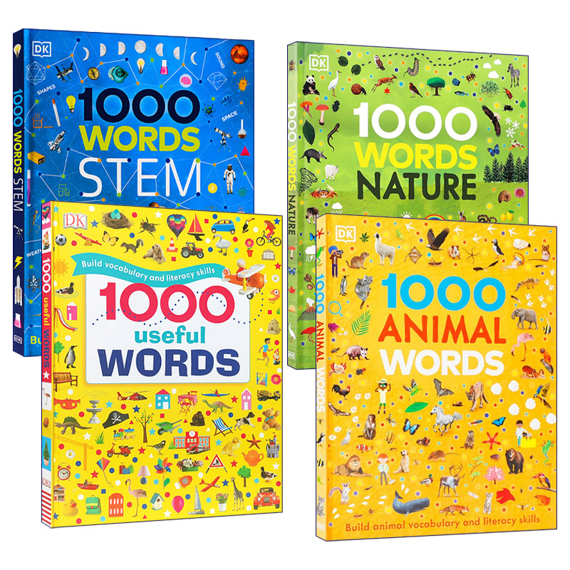 英文原版 1000 Words series 1000个词汇系列4册 儿童科普英语单词学习书 阅读写作技能提升 英文版 进口英语原版书籍