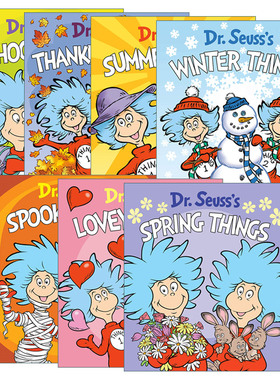 英文原版 Dr. Seuss's Things 苏斯博士的东西系列7册 儿童英语启蒙早教纸板书 撕不烂 低幼适龄版图画书 帽子里的猫主角 英文版