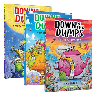the 书籍 进口原版 3册 Down 儿童桥梁章节书小说 Series Dumps 英文版 英文原版 垃圾场里 趣味幽默冒险故事 友谊故事系列1