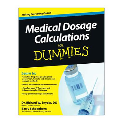 英文原版 Medical Dosage Calculations for Dummies 医药剂量计算达人迷 英文版 进口英语原版书籍