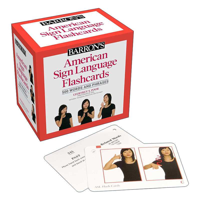 英文原版 American Sign Language Flashcards 500 Words and Phrases 巴朗美式手语闪卡 含500个单词短语 进口英语原版书籍