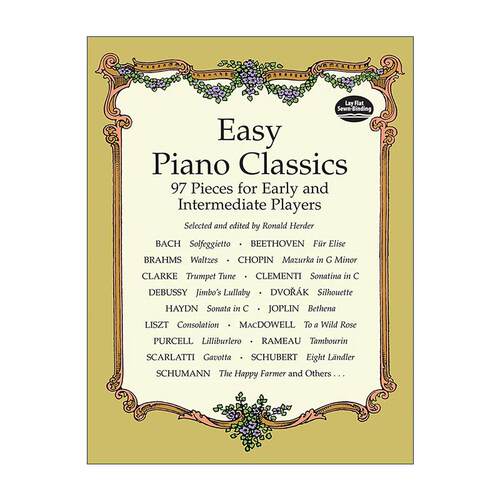 英文原版 Easy Piano Classics 简易钢琴经典曲目 适合初级与中级演奏者的练习指南 乐谱 英文版 进口英语原版书籍