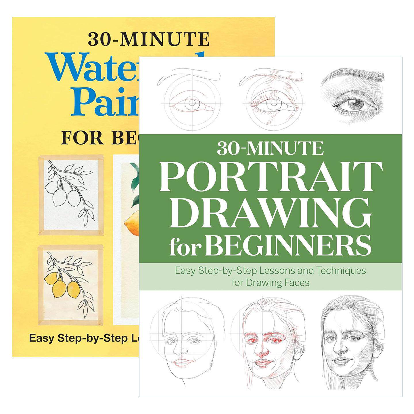 英文原版 30-Minute Drawing for Beginners系列2册 30分钟肖像画绘制初学者实用指南 简易分步教程与技巧英文版 进口英语原版书籍