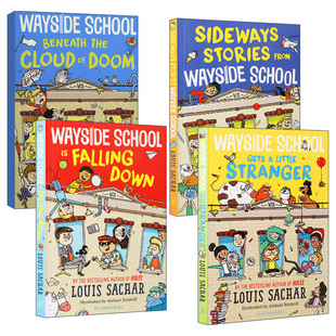 英文原版 Wayside School 歪歪路小学 新封面版 4册 荒诞故事/我们的学校要倒了/新来的代课老师 英文版 进口英语原版书籍