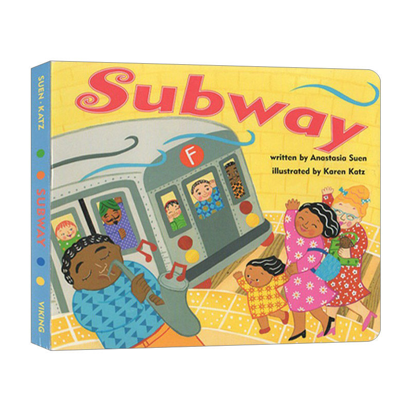 英文原版 subway 巴士车 karen katz卡伦卡茨 纸板书 1-3岁儿童启蒙