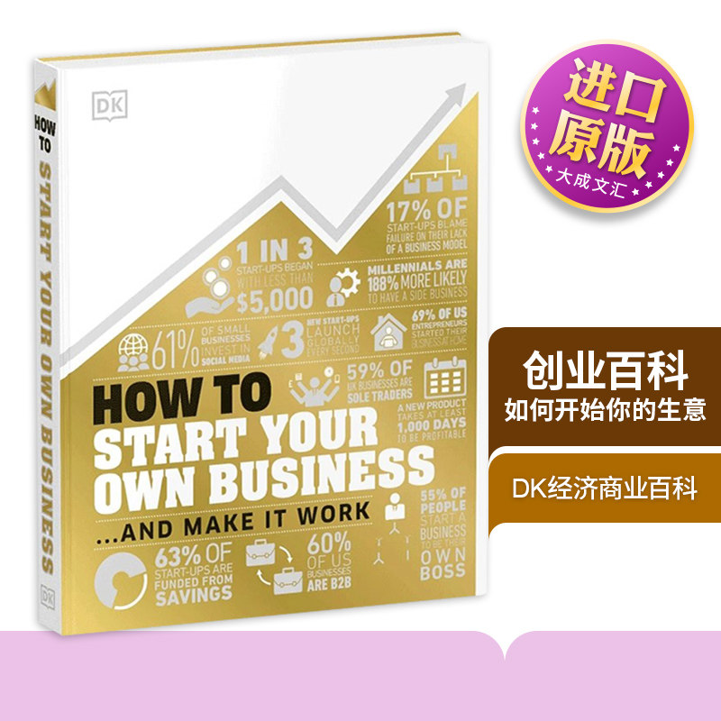精装 创业百科 英文原版 How to Start Your Own Business 如何开始你的生意 DK经济商业百科系列 英文版进口英语书籍
