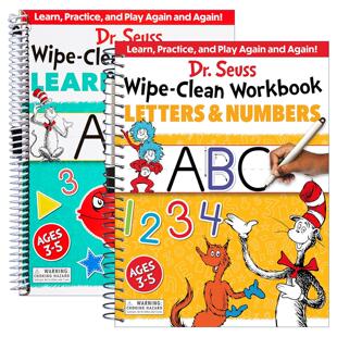 英文原版 Dr. Seuss Wipe-Clean Workbook 苏斯博士可擦拭学习手册2册 儿童启蒙认知益智活动书 英文版 进口英语原版书籍