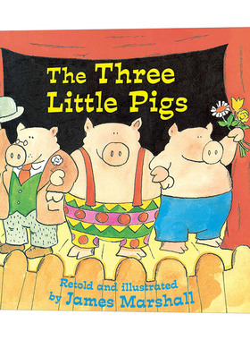 英文原版 The Three Little Pigs 三只小猪 名家James Marshall 凯迪克大奖作品金凤花 4-8岁经典文学儿童绘本 英文版 进口书籍