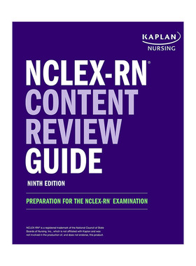 英文原版 NCLEX-RN Content Review Guide 卡普兰美国注册护士考试复习指南 英文版 进口英语原版书籍