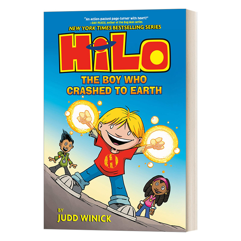 英文原版 Hilo 1 The Boy Who Crashed to Earth 希罗1 精装儿童漫画 英文版 进口英语原版书籍