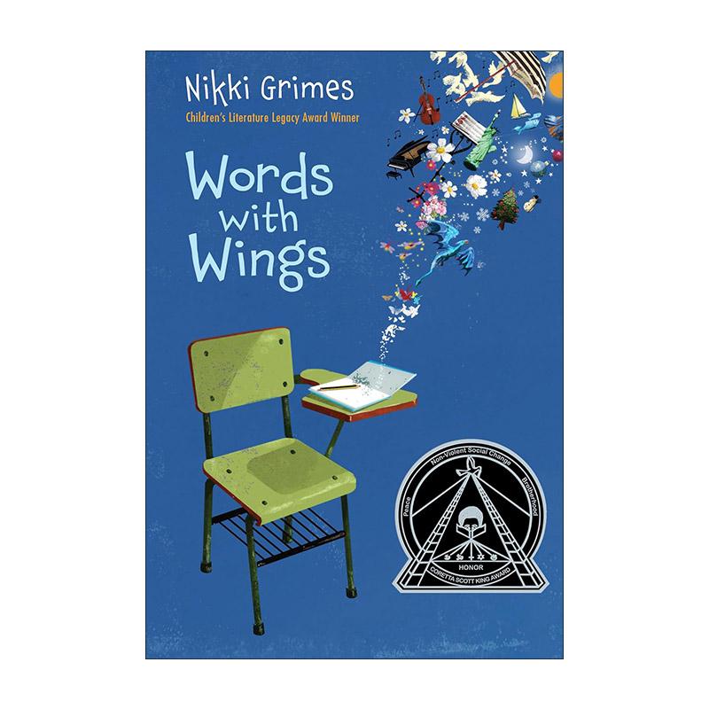 英文原版 Words With Wings 带翅膀的单词 科丽塔·斯科特·金图书奖 儿童小说 精装 英文版 进口英语原版书籍