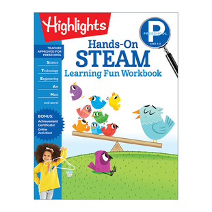 英文原版 Preschool Hands-On STEAM Learning Fun Workbook 学前动手实验设计 亮点趣味学习练习册 英文版 进口英语书