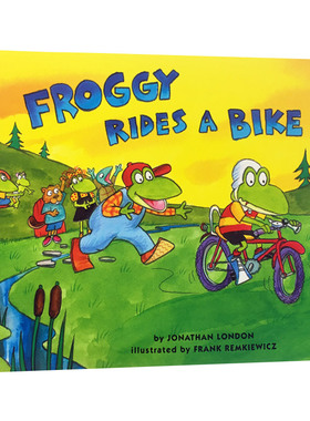 英文原版 Froggy Rides A Bike 小青蛙弗洛格骑车 大开绘本 英文版 进口英语原版书籍儿童图书