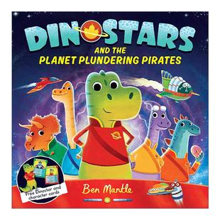 恐龙与掠夺星球 Dinostars Plundering 英文原版 海盗 进口英语原版 the 英文版 and 书籍 Planet 全彩插图太空科普绘本 Pirates