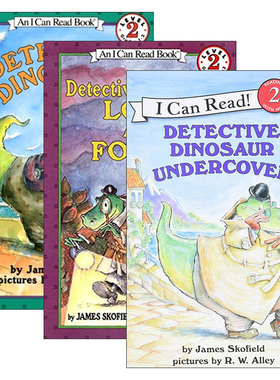 英文原版 Detective Dinosaur 恐龙侦探系列3册 I Can Read Level 2分级阅读 英文版 进口英语原版书籍