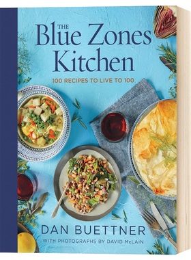 精装 The Blue Zones Kitchen 英文原版 蓝色区域食谱 蓝色地带 活到100岁的100种食谱