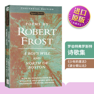 罗伯特弗罗斯特诗歌集 Frost 英文版 进口英语书籍 意志 Poems 少年 英文原版 Robert 波士顿以北