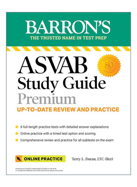 英文原版 ASVAB Study Guide Premium 巴朗 美国参军入伍考试备考指南 第13版 英文版 进口英语原版书籍
