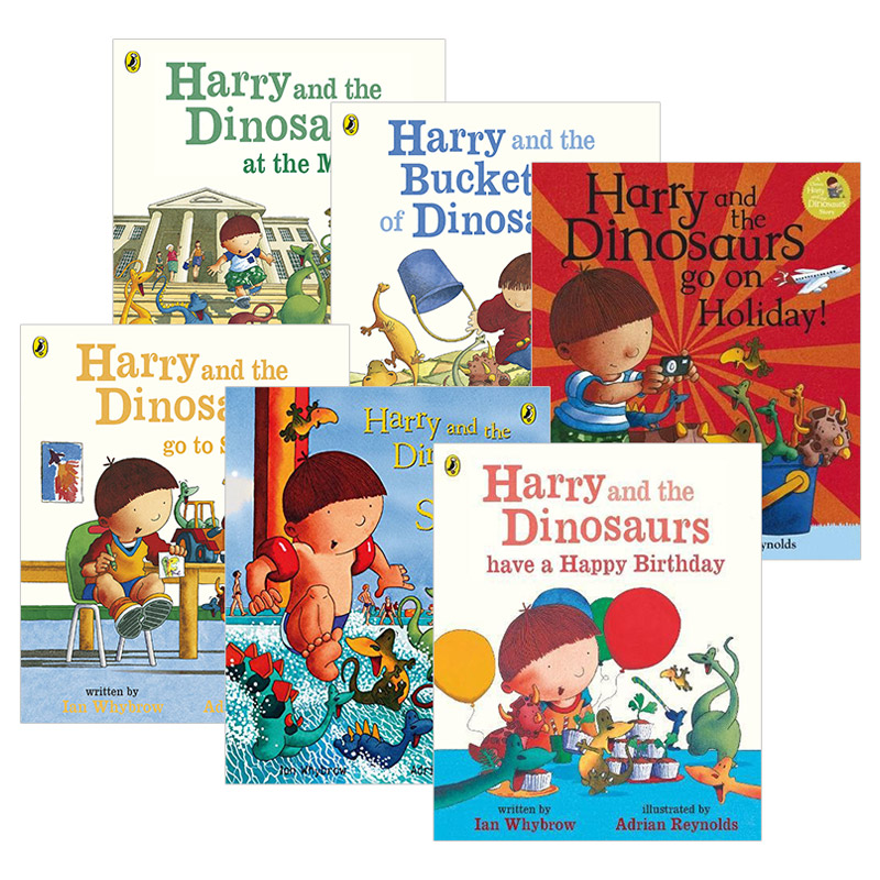 Harry and Dinosaurs 英文原版 哈利和恐龙绘本6本套装 生日快乐 去学校 博物馆 英文版儿童英语图画故事书 进口书籍 Ian Whybrow
