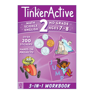 Grade 早期技能 TinkerActive 2nd 英文版 书籍 英文原版 2年级 bind Workbooks 数学 英语 进口英语原版 科学3合1练习册