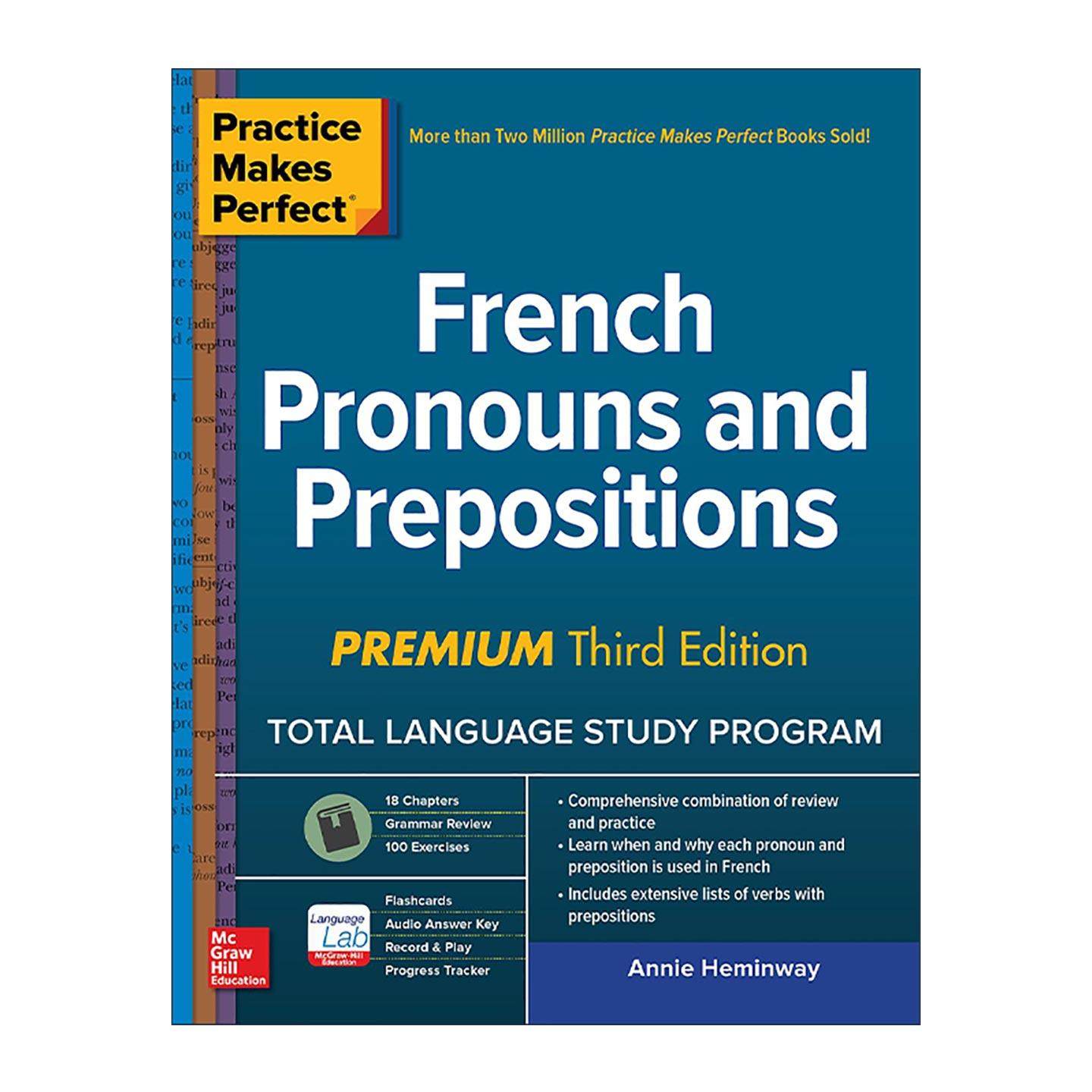 原版 Practice Makes Perfect French Pronouns & Prepositions 孰能生巧 法语代词和介词 第3版 进口原版书籍