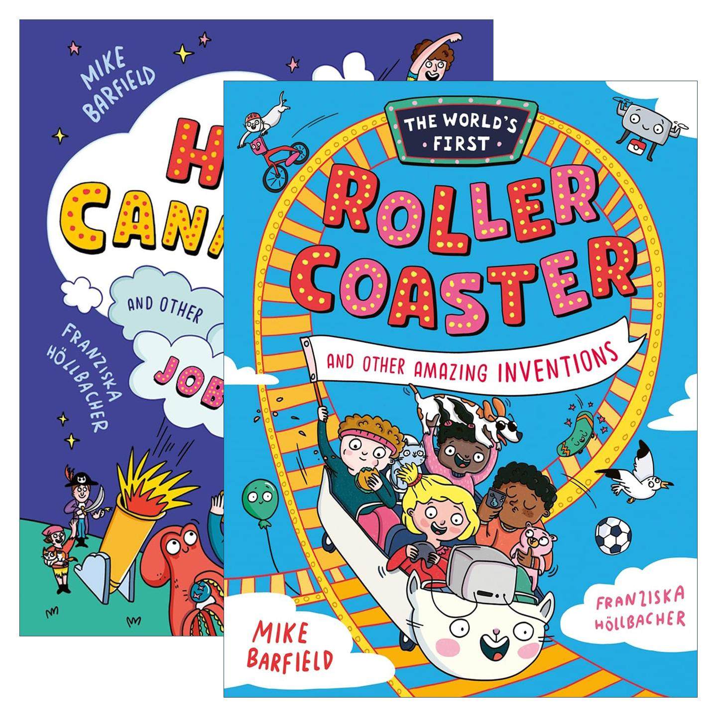 英文原版 The World's First Human Cannonball/Rollercoaster 2册 地球上那些奇奇怪怪的职业 过山车及其余事物的发明故事 英文版