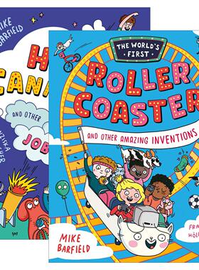 英文原版 The World's First Human Cannonball/Rollercoaster 2册 地球上那些奇奇怪怪的职业 过山车及其余事物的发明故事 英文版
