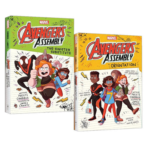 英文原版 Marvel Avengers Assembly 漫威 复仇者联盟学院 少儿版 2册 儿童初级章节书小说 课外阅读 英文版 进口英语原版书籍