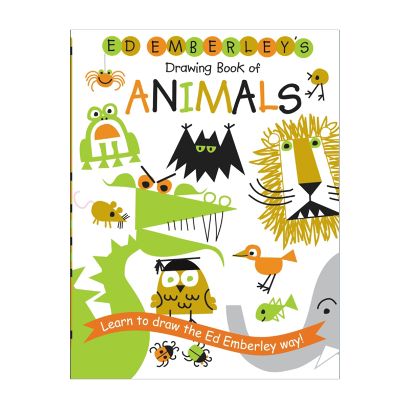 英文原版 Ed Emberley's Drawing Book of Animals 跟着安柏利大师学画画 可爱的动物 Ed Emberley 英文版 进口英语原版书籍