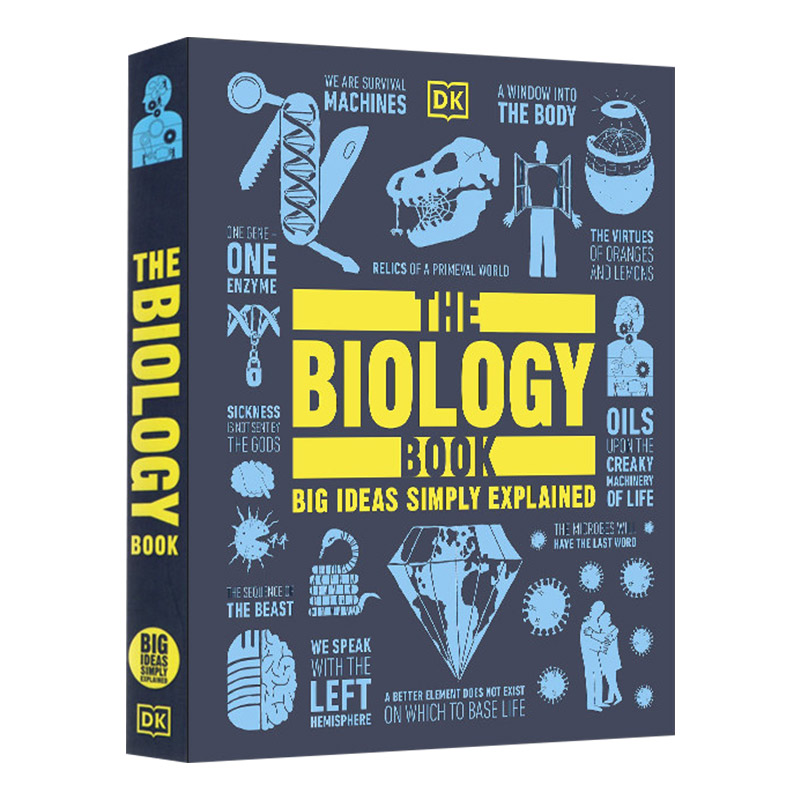 英文原版 The Biology Book 生物学 10-14岁青少年课外英语阅读精装图鉴 DK全彩铜版纸科普百科Big Ideas Simply Explained 书籍/杂志/报纸 儿童读物原版书 原图主图