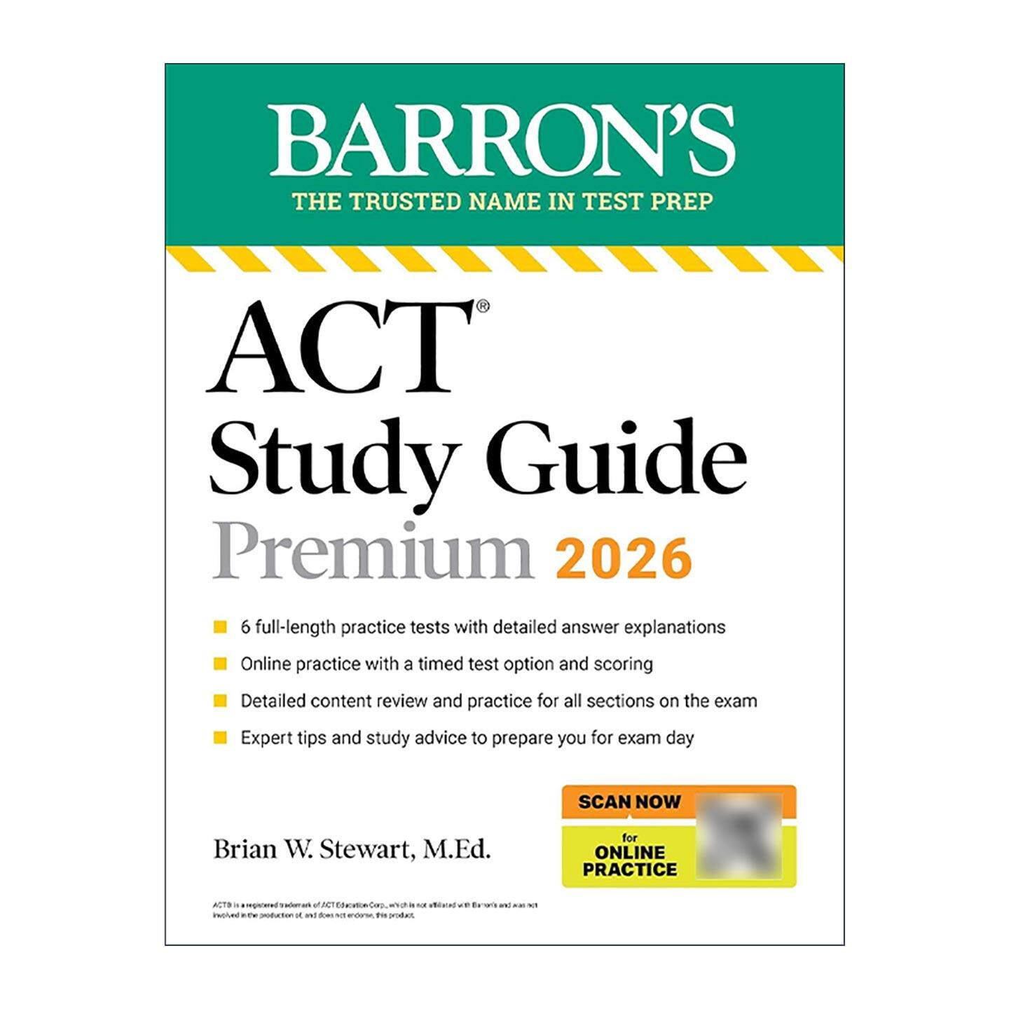 英文原版 ACT Study Guide Premium 2026 巴朗ACT考试指南 含6套试题+综合复习+在线练习 英文版 进口英语原版书籍