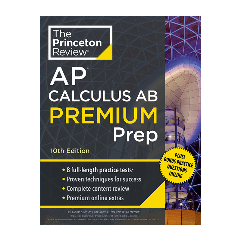 英文原版 Princeton Review AP Calculus AB Premium Prep 10th Edition普林斯顿评论AP微积分AB增值版第10版 2024进口书籍