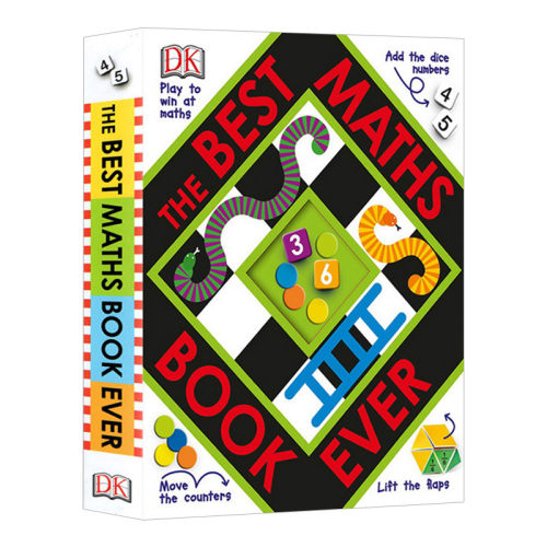 现货 DK数学概念游戏纸板书 英文原版 The Best Maths Book Ever 纸板书翻翻玩具书附送骰子 亲子互动数学启蒙认知图画书边玩边学