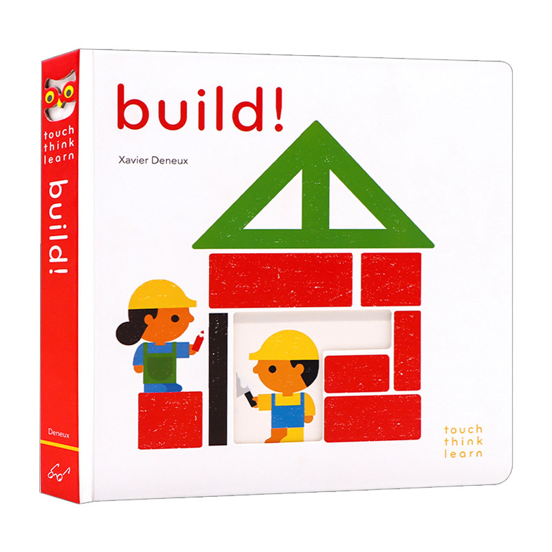 英文原版 TouchThinkLearn Build 触摸思考学习 建筑 触摸纸板书 绘本 英文版 进口英语原版书籍儿童图书